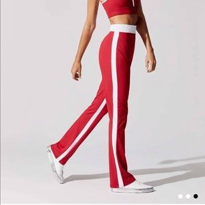 Carbon38 red track pants